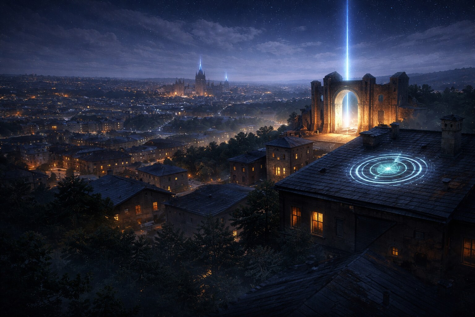 Atmospheric future-facing scene from The World Beneath